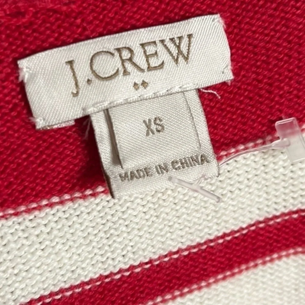 J. Crew • Cherry Red Striped Boatneck Sweater